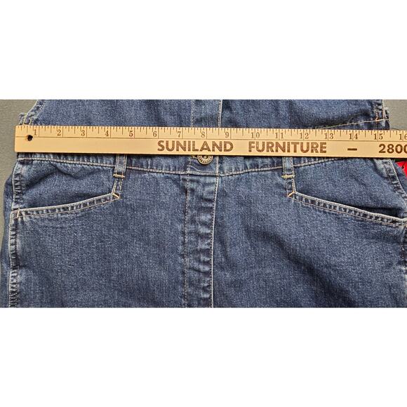 Gloria Vanderbilt VTG Y2K Bib Blue Denim Jeans Overalls Wide Leg Size Medium NEW - Picture 5 of 6